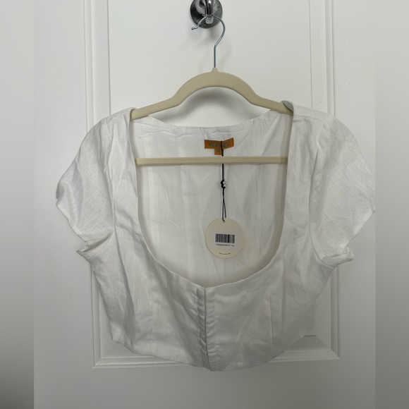 NWT Vrg Grl Selena linen white corset top - Picture 9 of 16
